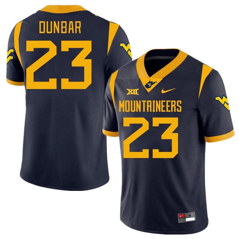 Men #23 Trae'von Dunbar West Virginia Mountaineers College 2024 New Uniforms Football Jerseys Stitch